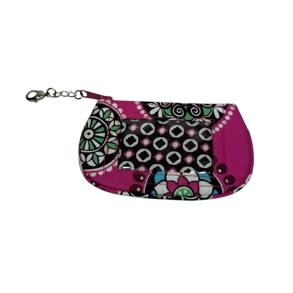 Vera Bradley Clip Zip ID Bag Cupcake Pink Pattern Small Coin Purse